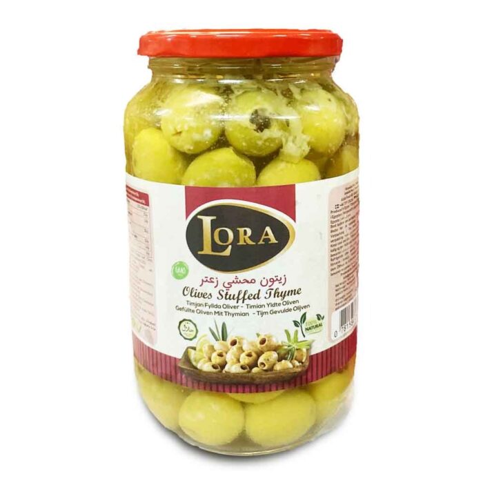 LORA GRÖNA OLIVER FYLLDA MED TIMJAN 12X1050G - Bild 1