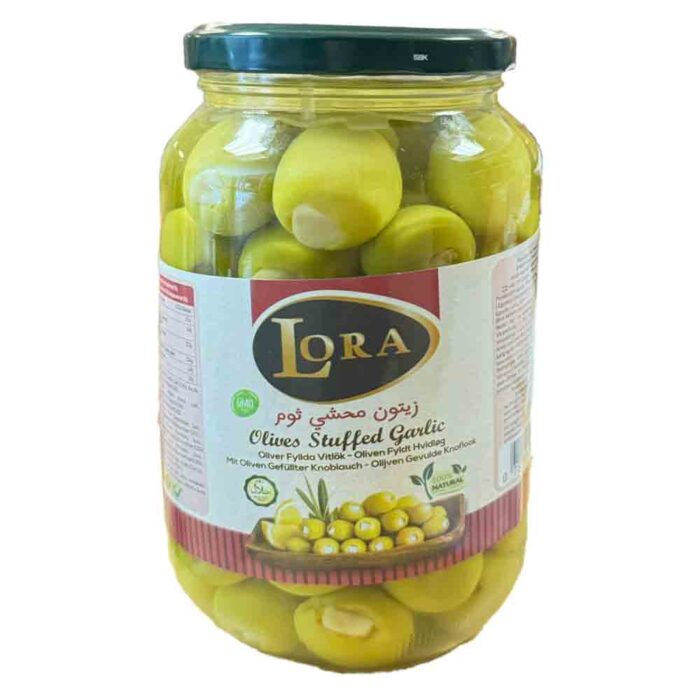 LORA GRÖNA OLIVER FYLLDA MED VITLÖK 12X1050G - Bild 1